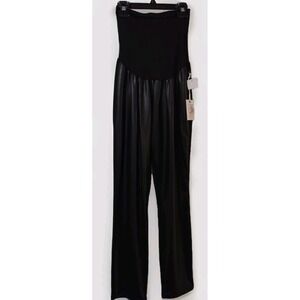 Jessica‎ Simpson Maternity Pants Womens S Black Faux Accent Leather Skinny Ankle
